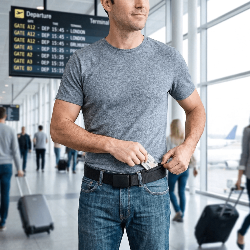 Ceinture de Voyage porte pour Argent Vert Tilleul - | AïtaVia