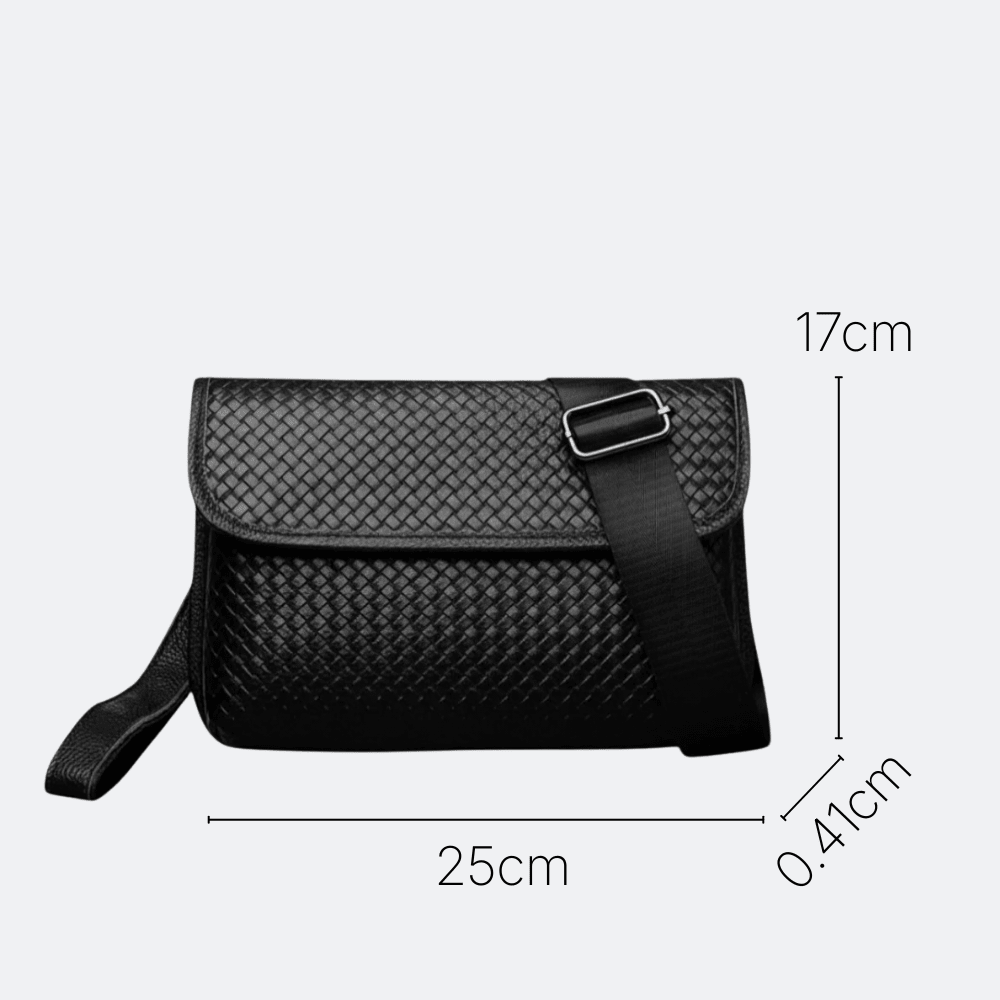 Petit Sac Bandoulière en Cuir Homme Noir & Brun Rosé - | AïtaVia