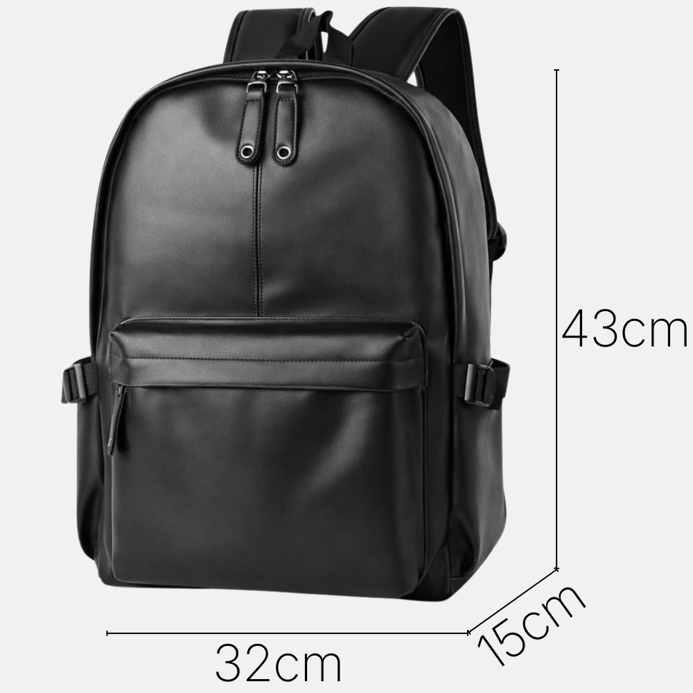 Sac à Dos de Voyage en Cuir Noir - | AïtaVia