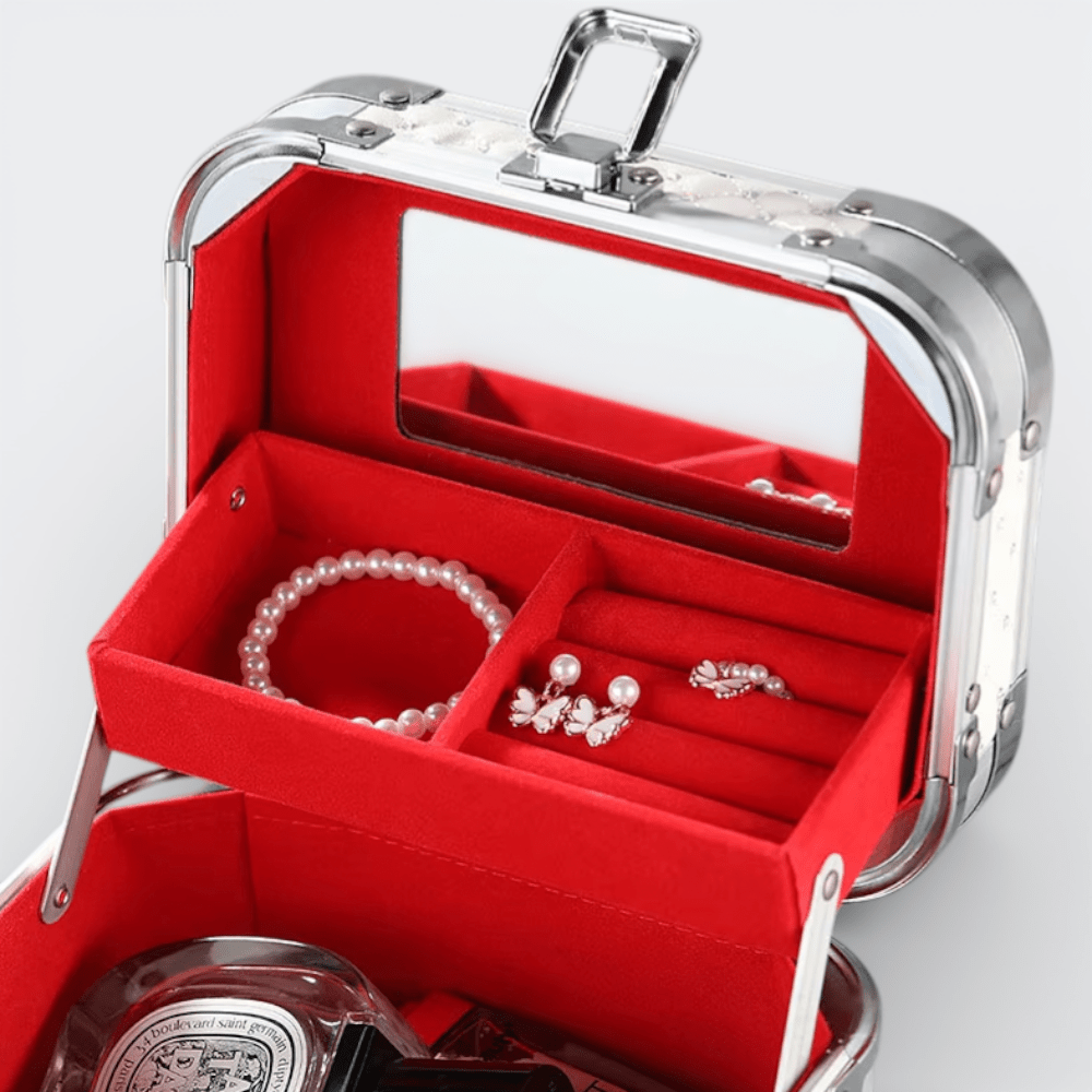Boîte à Bijoux Voyage Cosmétique Rouge Brique - | AïtaVia