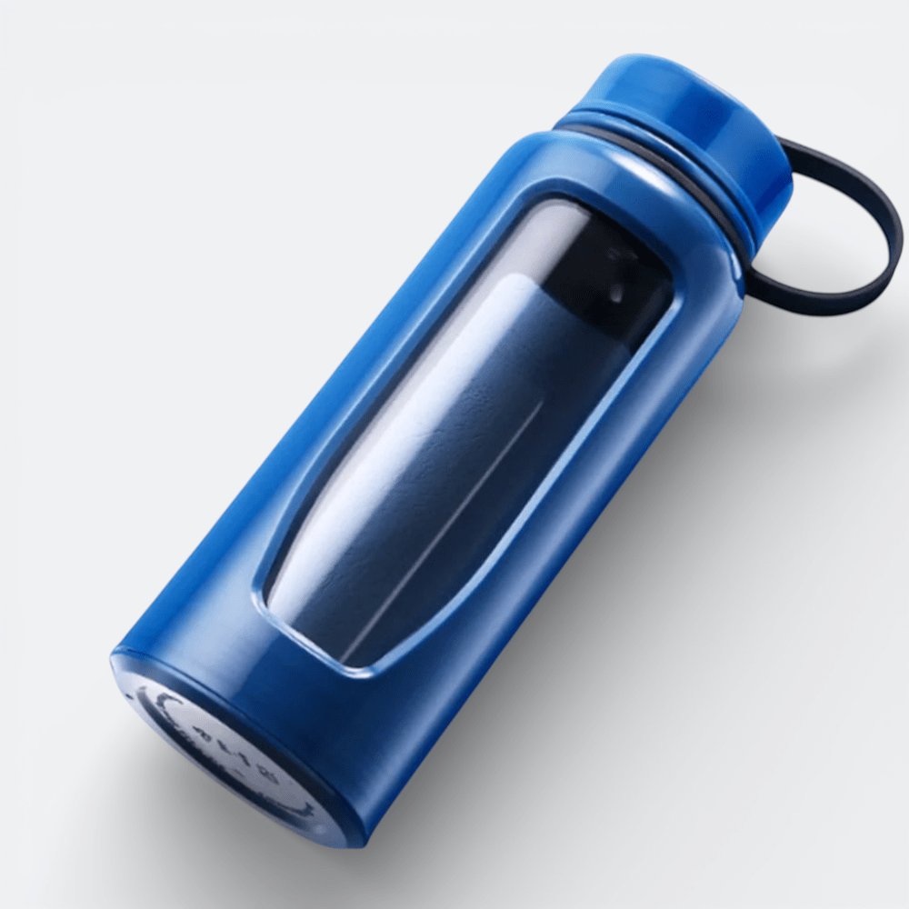 Bouteille en Verre Gourde Bleu Cobalt - | AïtaVia