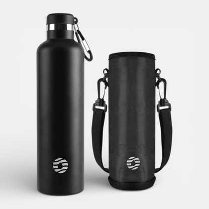 Bouteille Isotherme Inox Noir Profond - | AïtaVia