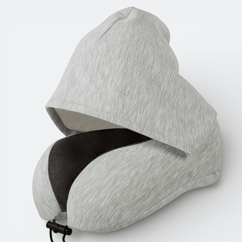 Coussin de Voyage avec Capuche Gris Pierre - | AïtaVia
