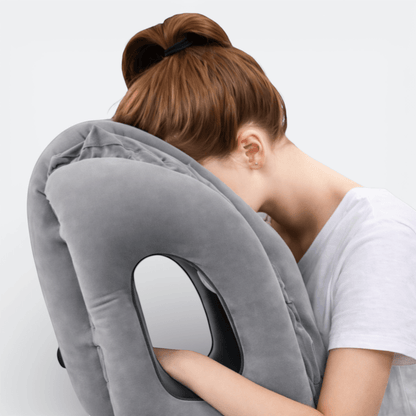 Coussin Gonflable Oreiller Voyage Noir Charbon - | AïtaVia