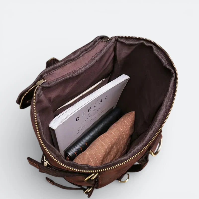 Grand Sac à Dos Cuir Homme Brun Acajou - | AïtaVia