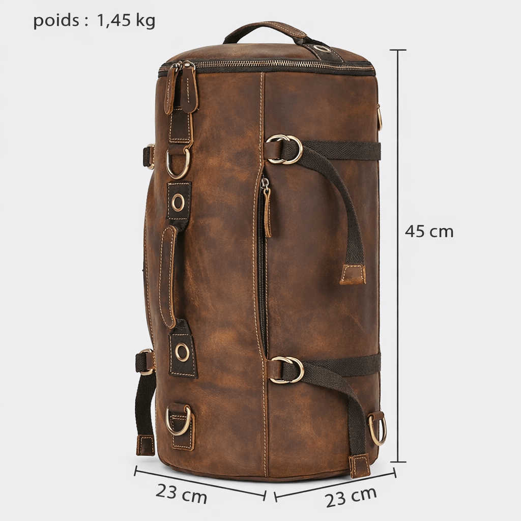 Grand Sac à Dos Cuir Homme Brun Acajou - | AïtaVia