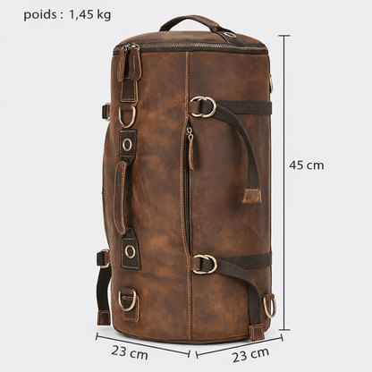 Grand Sac à Dos Cuir Homme Brun Acajou - | AïtaVia