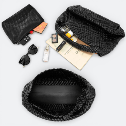 Grand Sac à Main Femme Cuir Souple Argent Fumé - | AïtaVia