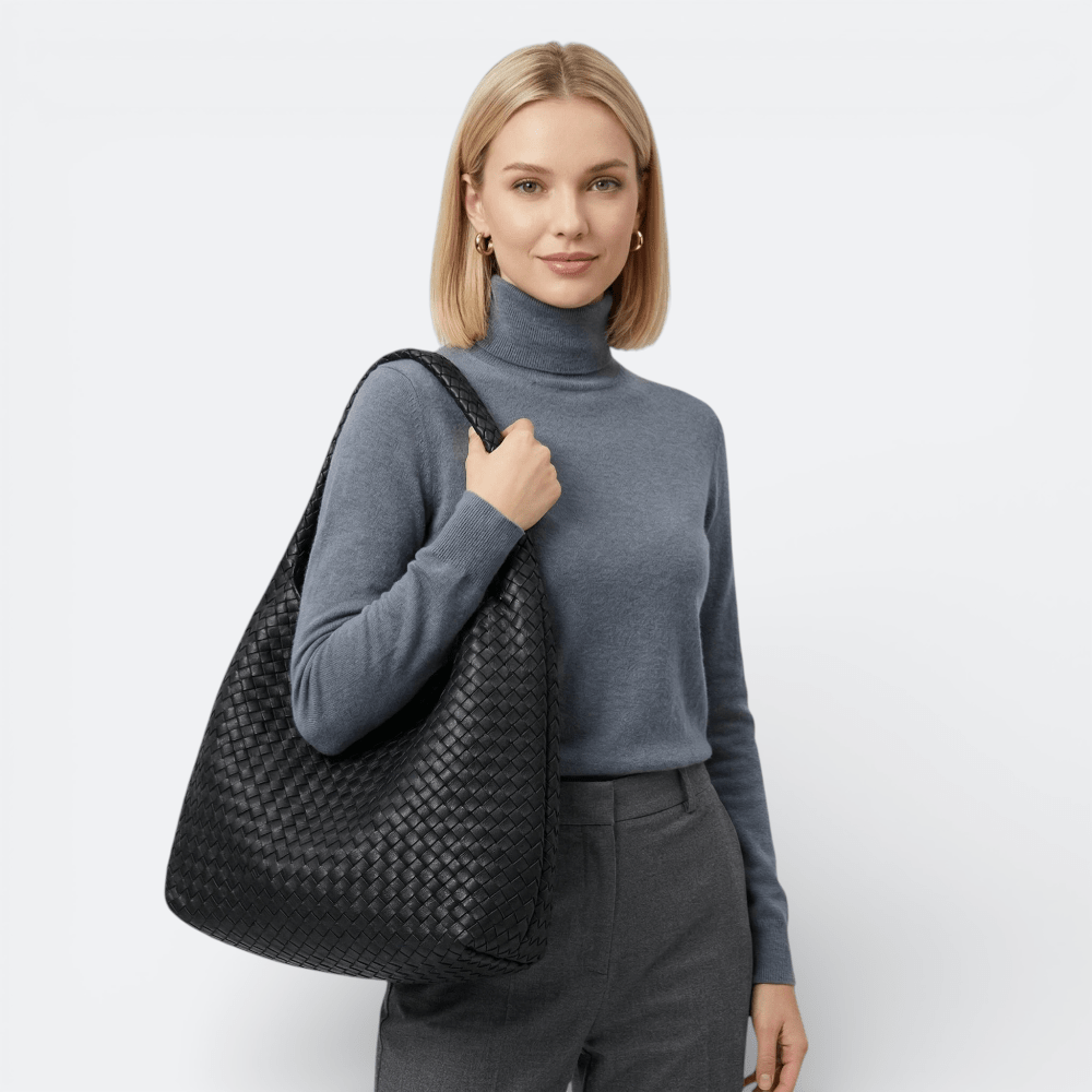 Grand Sac à Main Femme Cuir Souple Argent Fumé - | AïtaVia
