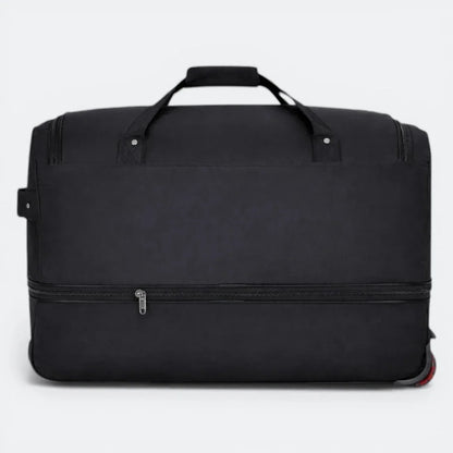 Grand Sac de Voyage a Roulette Brun Patiné - | AïtaVia