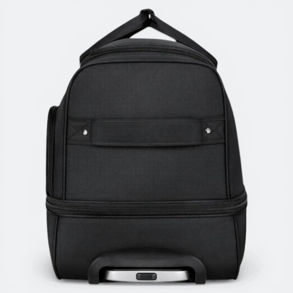 Grand Sac de Voyage a Roulette Brun Patiné - | AïtaVia