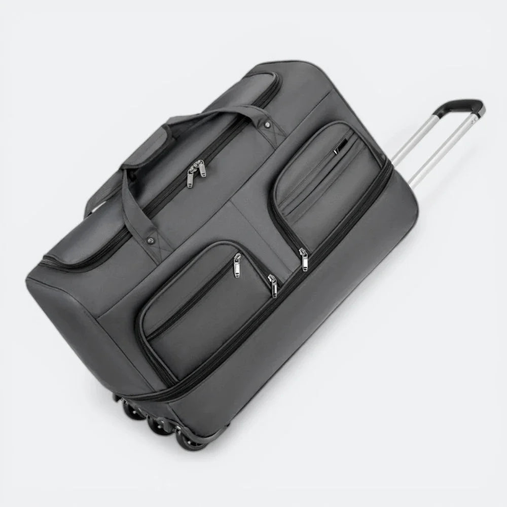 Grand Sac de Voyage a Roulette Gris Taupe - | AïtaVia