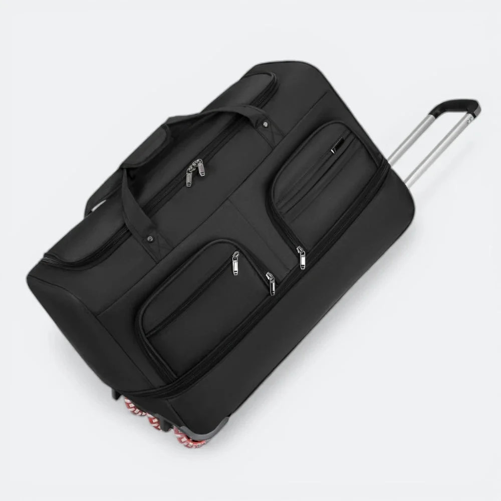 Grand Sac de Voyage a Roulette Noir Profond - | AïtaVia
