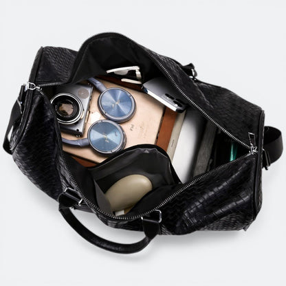 Grand Sac de Voyage Cuir Homme Noir - | AïtaVia