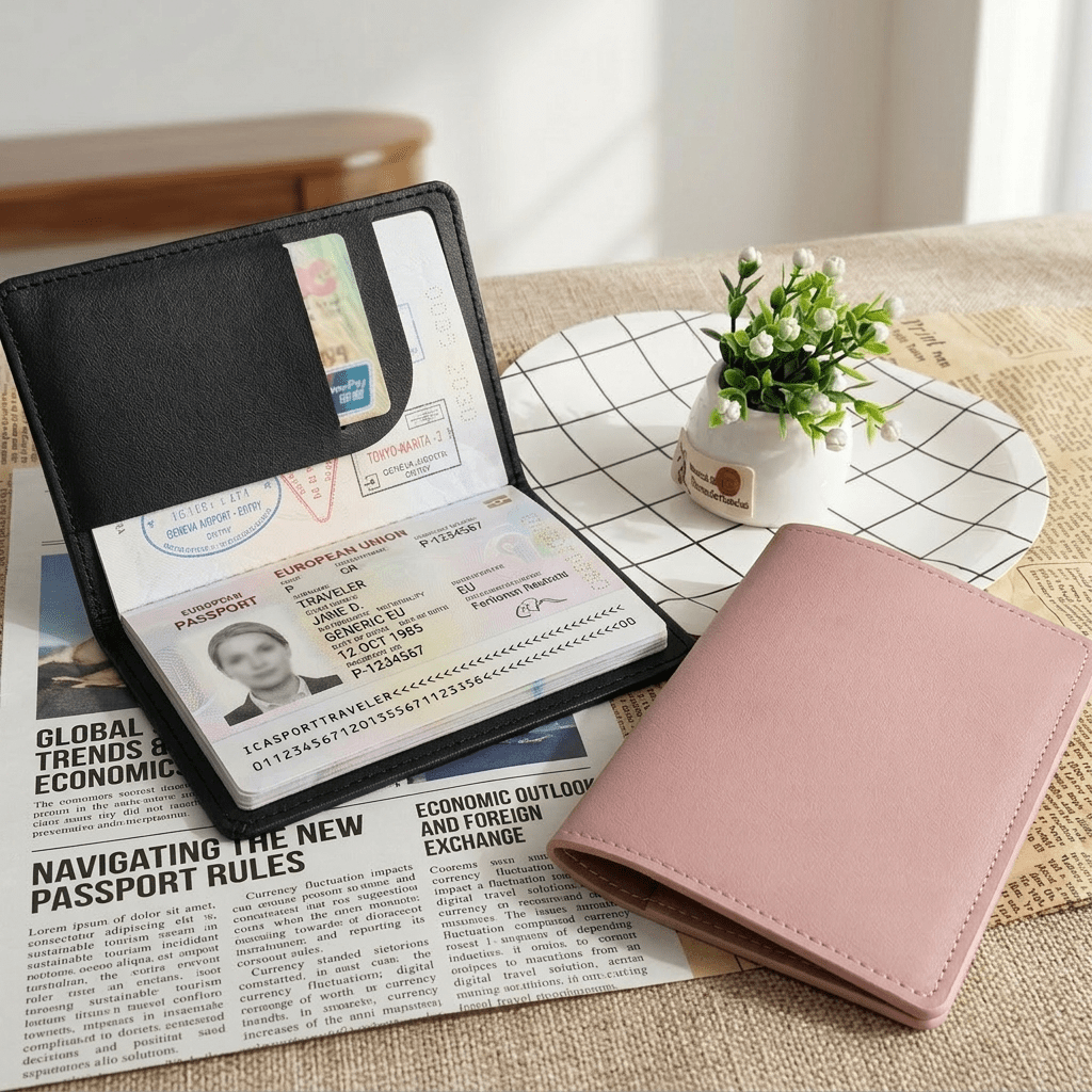 Housse de Passeport Noir / Rose - | AïtaVia