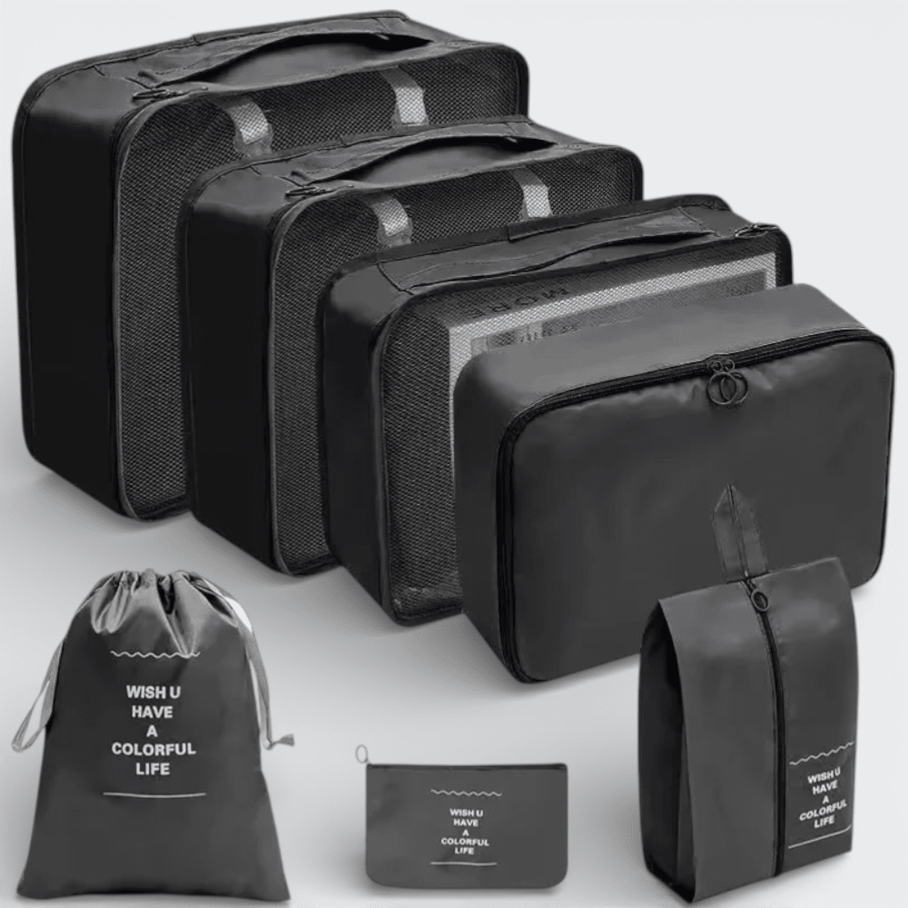 Lot Organisateur Bagages Noir Charbon - | AïtaVia