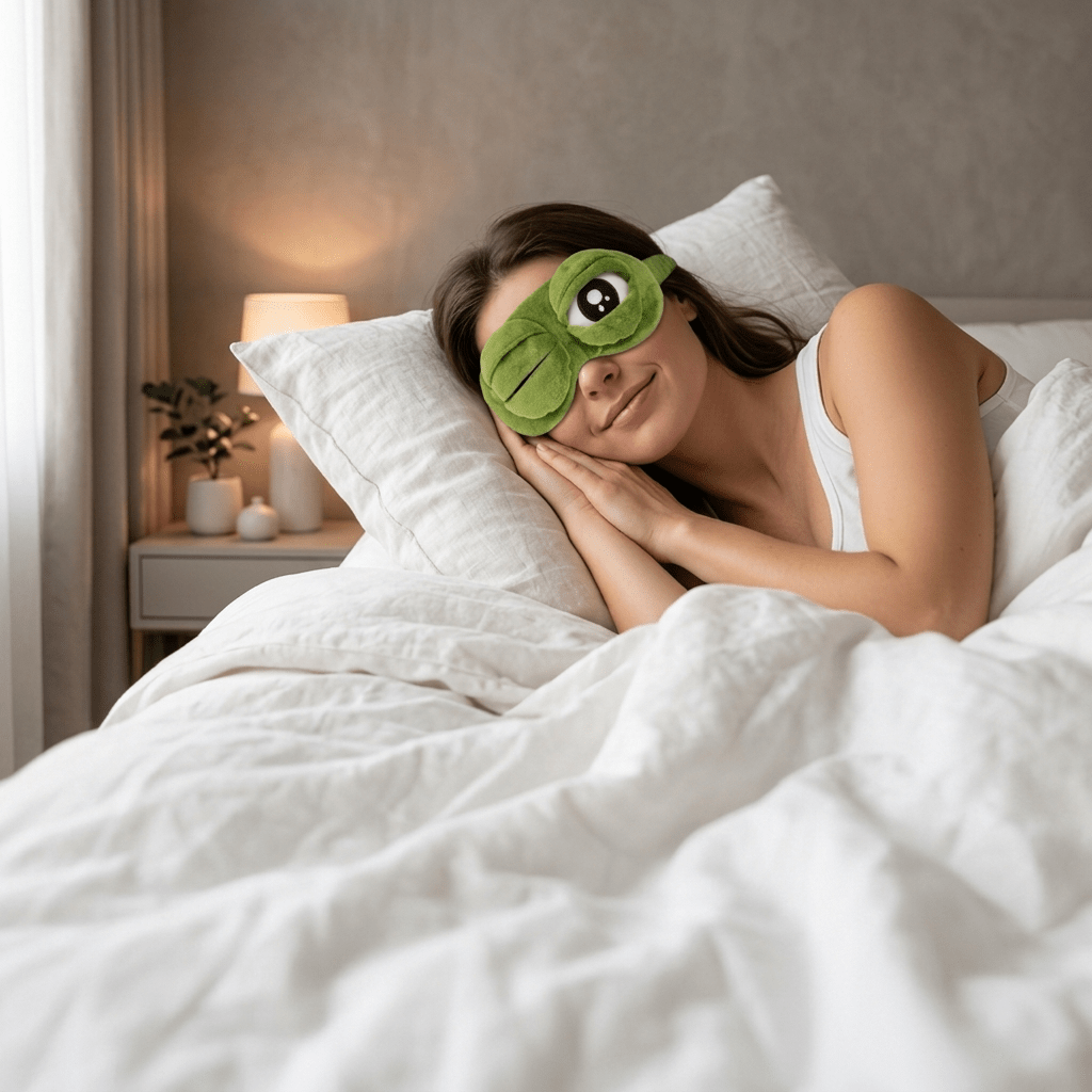 Masque de Sommeil Rigolo Vert Chartreuse - | AïtaVia