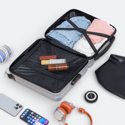 Mini Valise à Roulettes Blanc Bleuté - | AïtaVia
