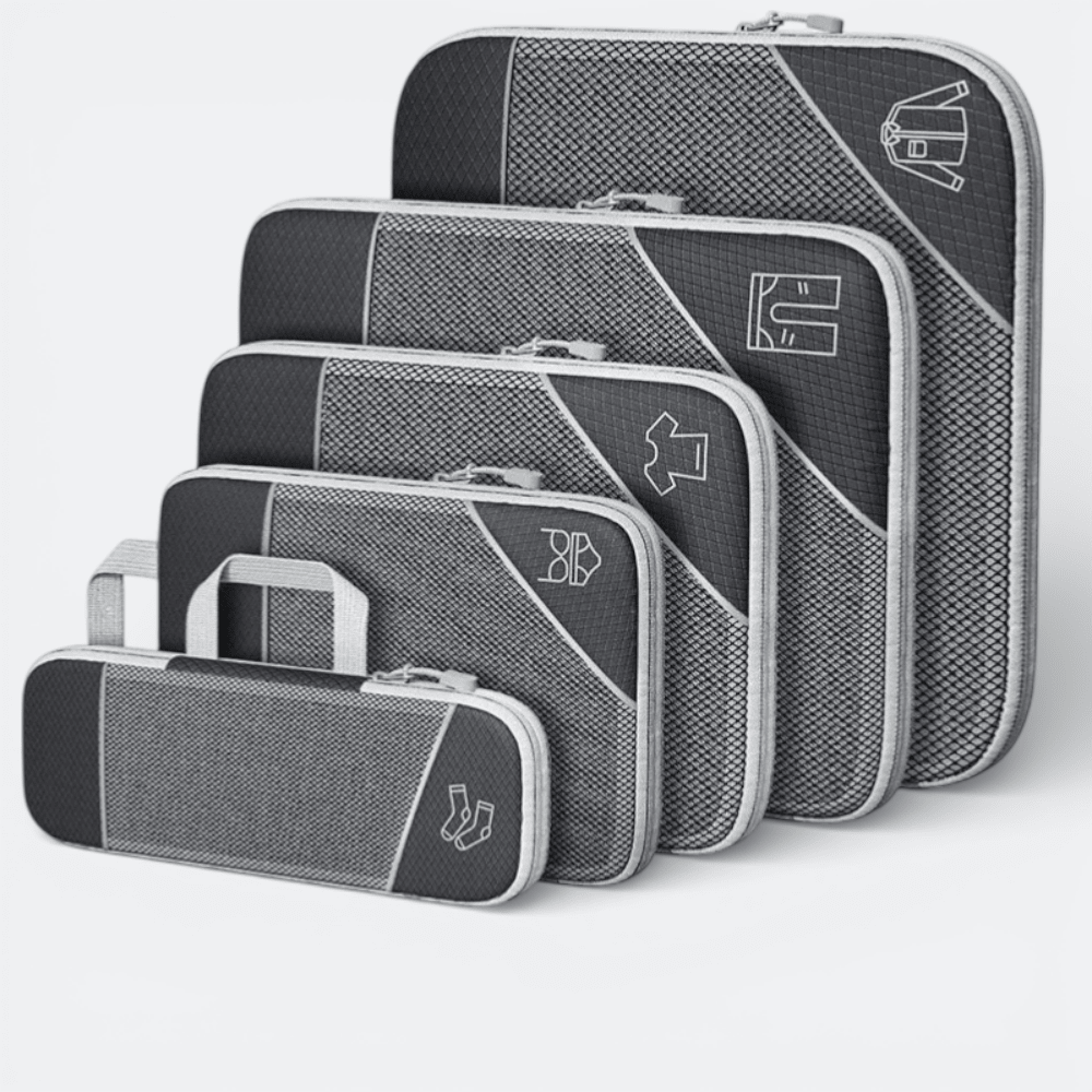 Organisateur De Valise Compressible Gris & Gris Anthracite - | AïtaVia