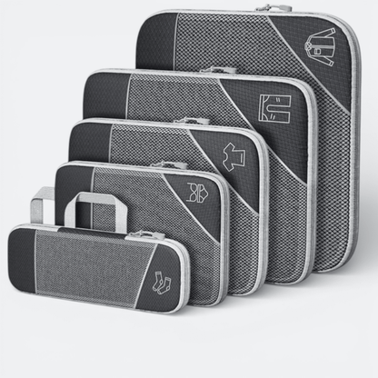 Organisateur De Valise Compressible Gris & Gris Anthracite - | AïtaVia