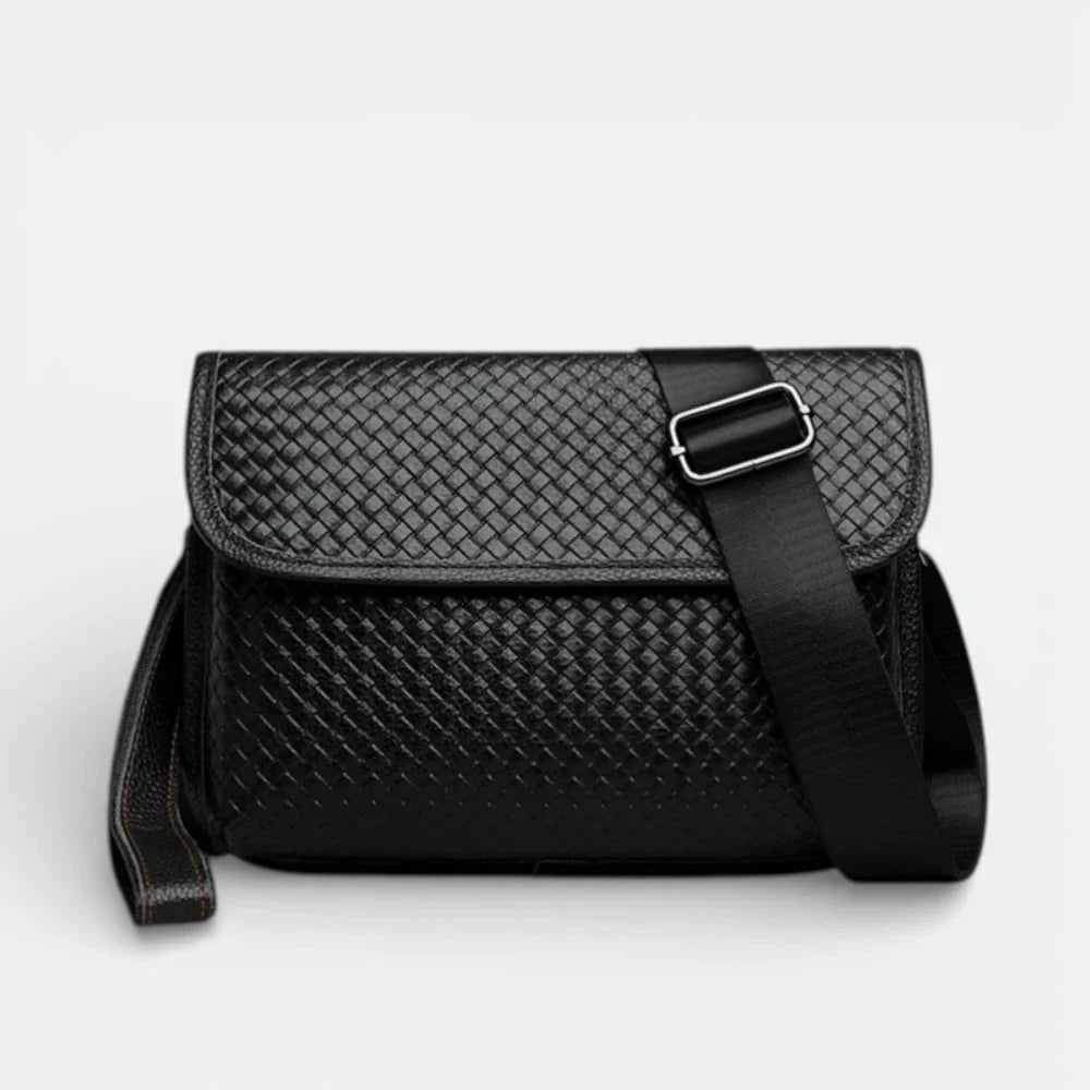 Petit Sac Bandoulière en Cuir Homme Noir - | AïtaVia