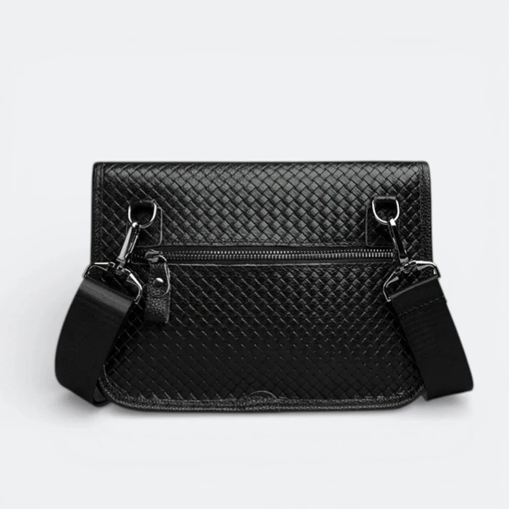 Petit Sac Bandoulière en Cuir Homme Noir & Brun Rosé - | AïtaVia