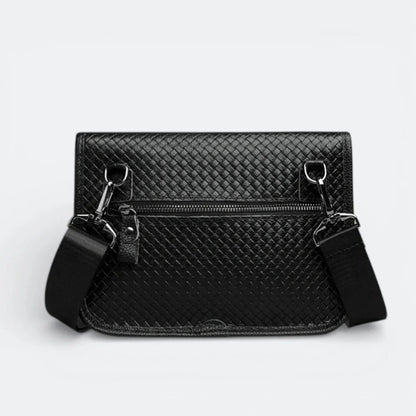 Petit Sac Bandoulière en Cuir Homme Noir & Brun Rosé - | AïtaVia