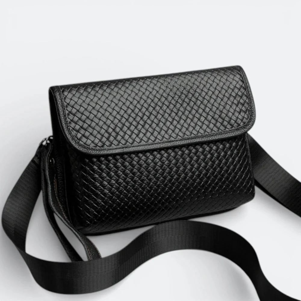 Petit Sac Bandoulière en Cuir Homme Noir & Brun Rosé - | AïtaVia