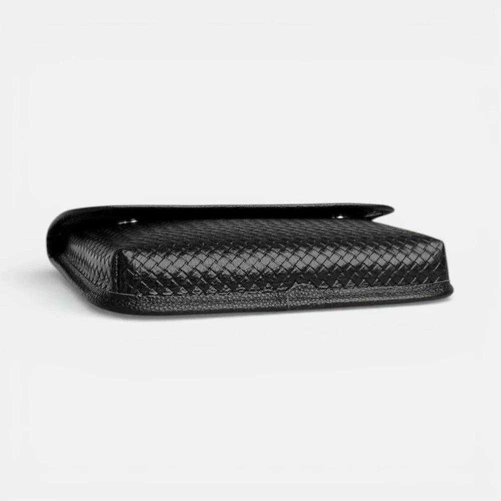 Petit Sac Bandoulière en Cuir Homme Noir & Brun Rosé - | AïtaVia