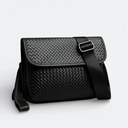 Petit Sac Bandoulière en Cuir Homme Noir & Brun Rosé - | AïtaVia