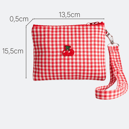Petite Trousse Maquillage en Toile Vichy Rouge - | AïtaVia