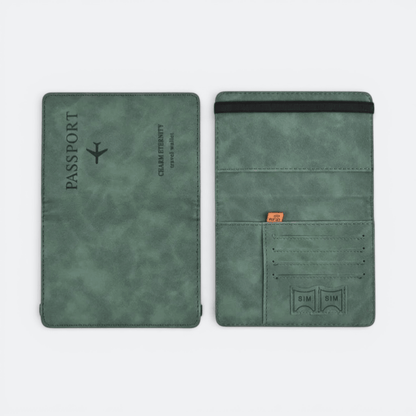 Protège Passeport Homme Vert Gris Ardoise - | AïtaVia