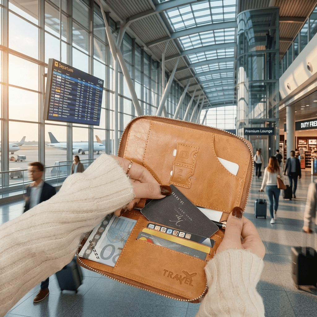 Protège Passeport RFID Marron Cuivré - | AïtaVia