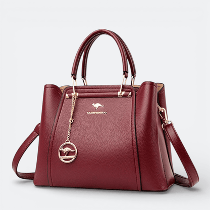 Sac à Bandoulière en Cuir Femme Bordeaux Foncé - | AïtaVia
