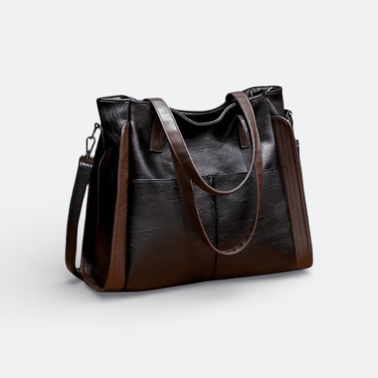 Sac à Bandoulière en Cuir Souple Bordeaux Foncé - | AïtaVia