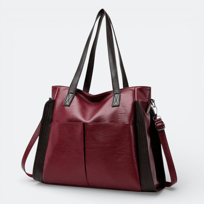 Sac à Bandoulière en Cuir Souple Bordeaux Foncé - | AïtaVia