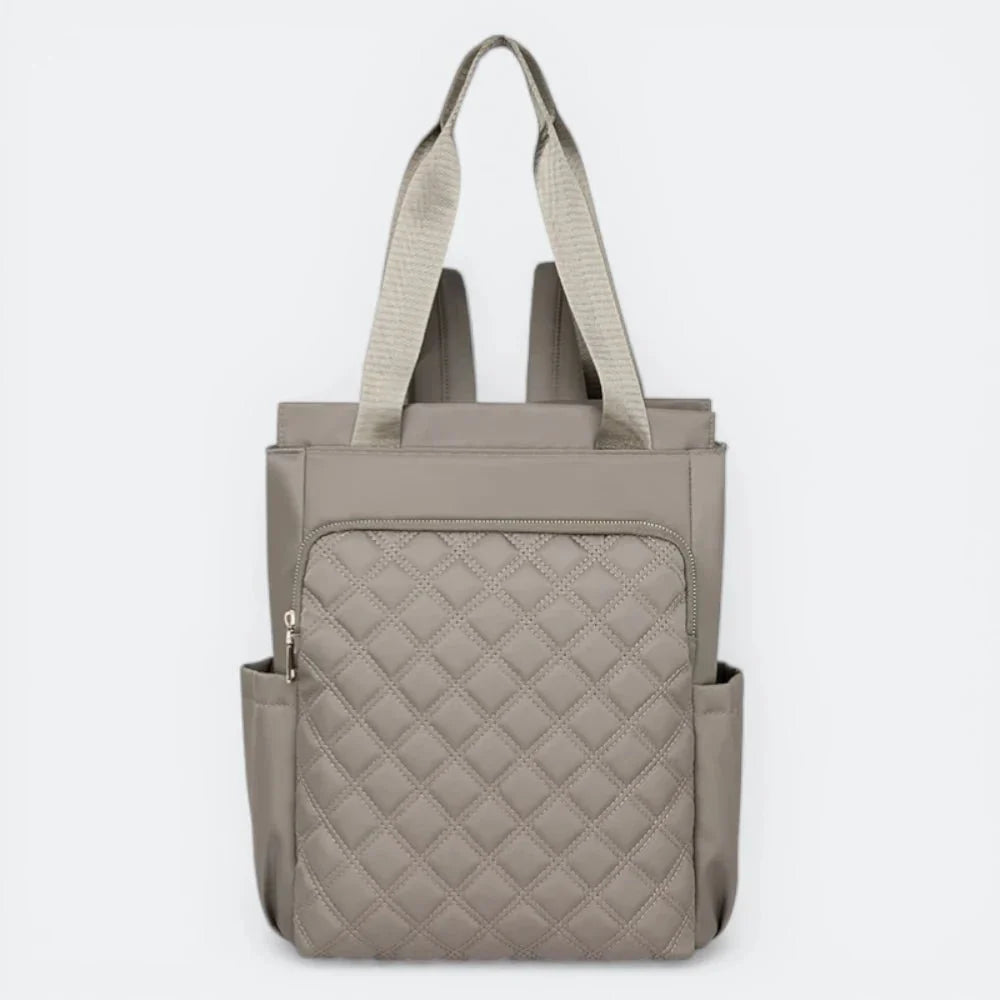 Sac à Dos à Carreaux Taupe Gris - | AïtaVia