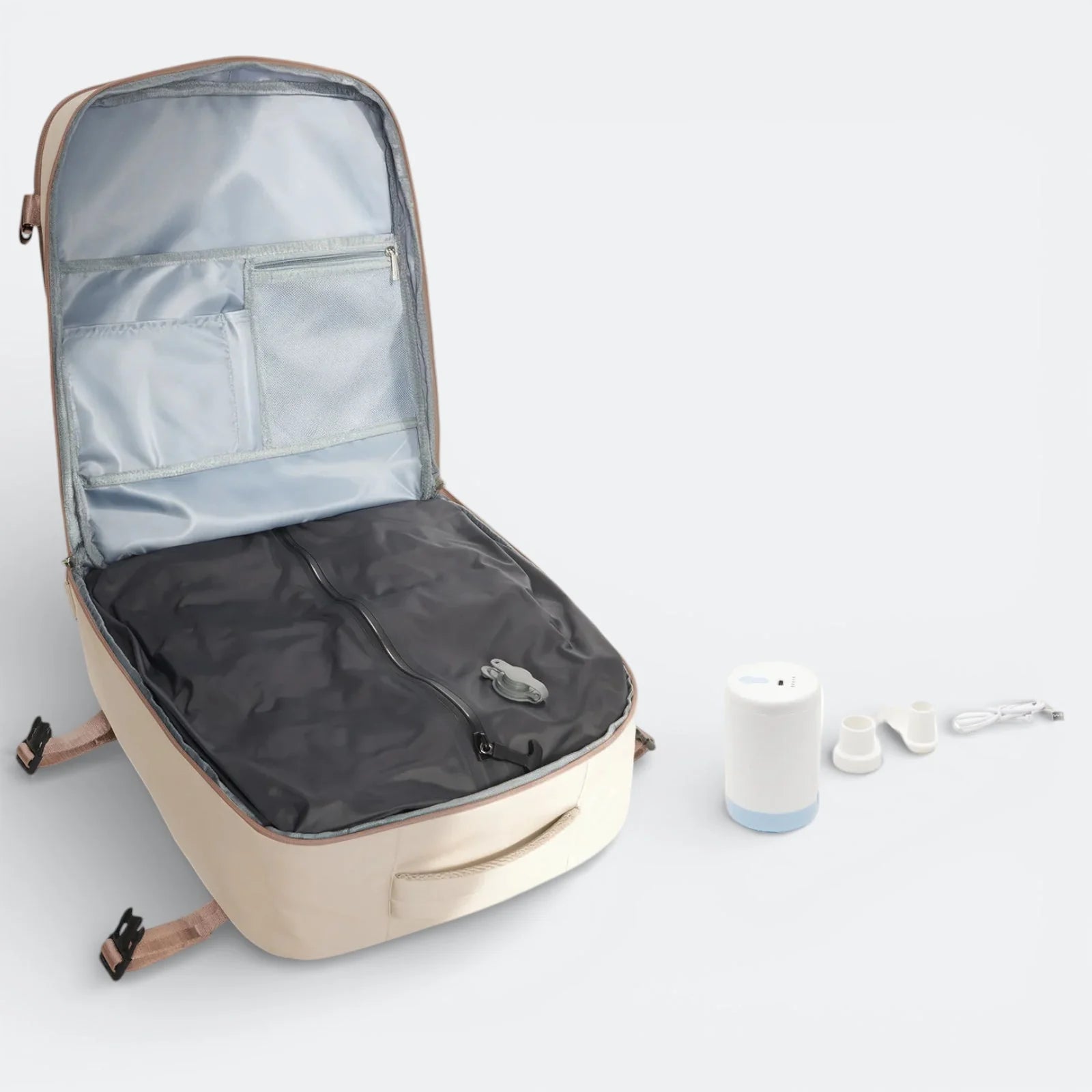 Sac à Dos à Compression Sous Vide Beige Ivoire - | AïtaVia