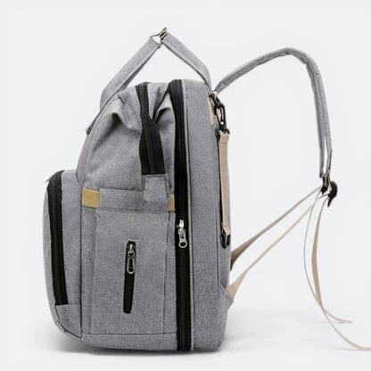 Sac à Dos à Langer avec Lit Gris Acier - | AïtaVia
