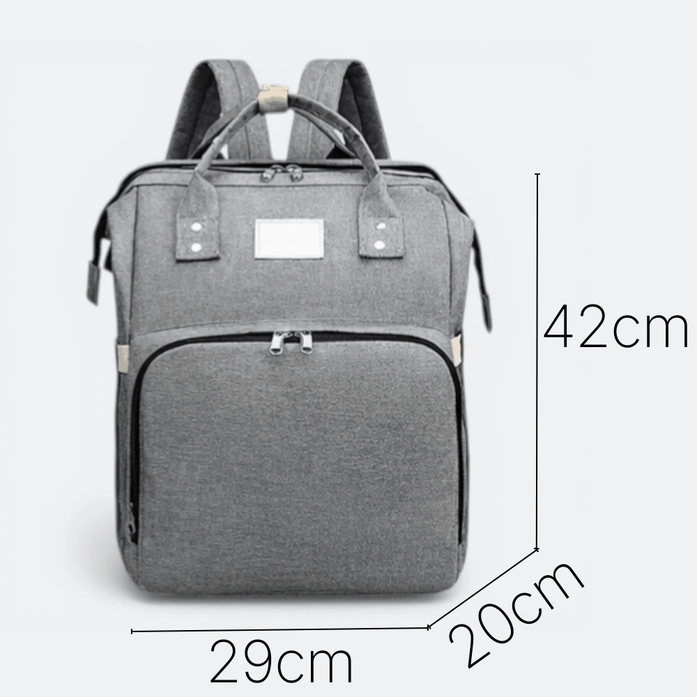 Sac à Dos à Langer avec Lit Gris Acier - | AïtaVia