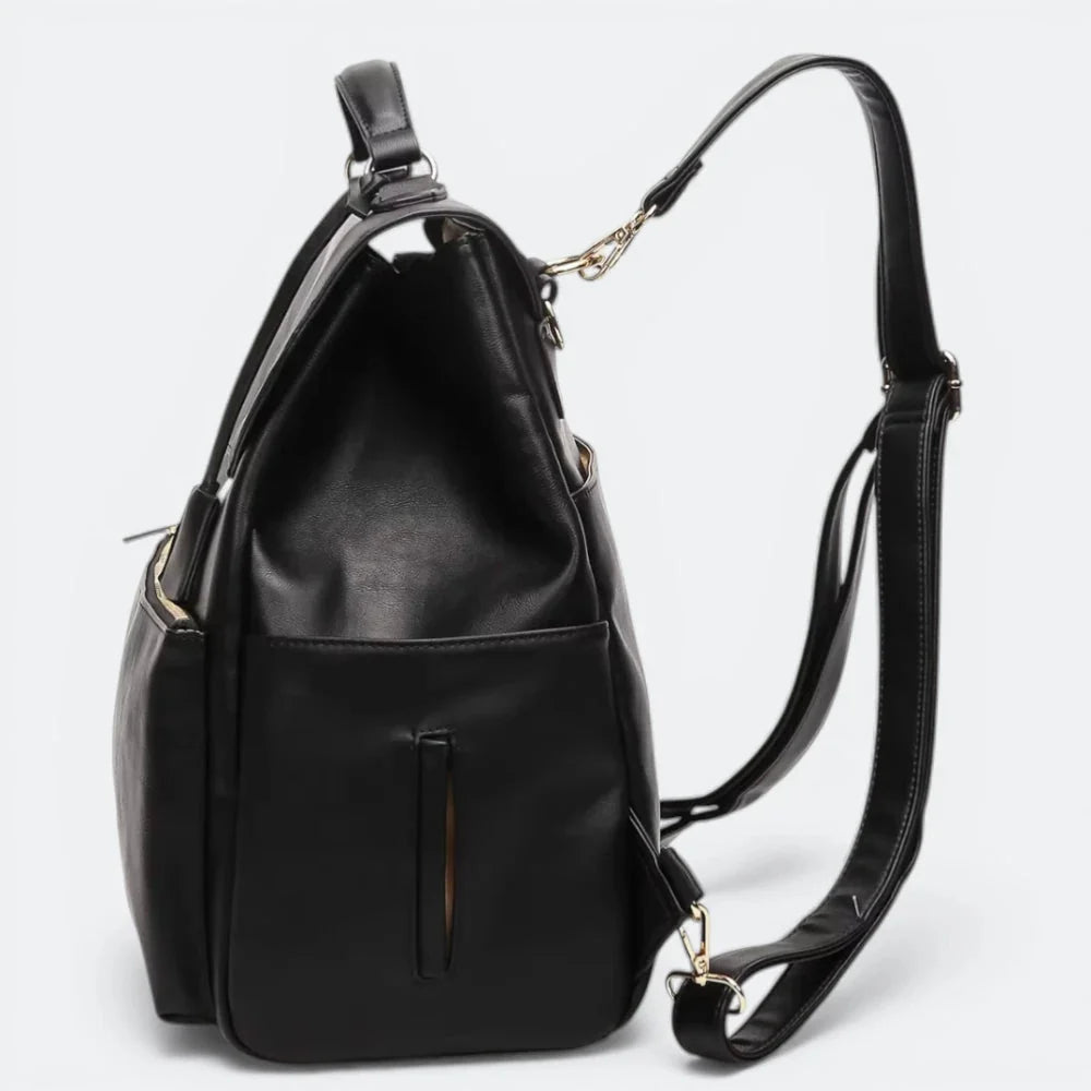 Sac à Dos à Langer en Cuir Sable Rosé - | AïtaVia