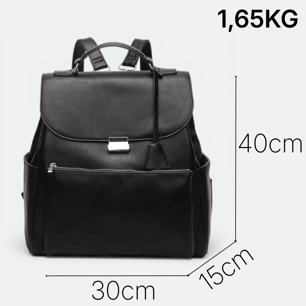Sac à Dos à Langer en Cuir Sable Rosé - | AïtaVia