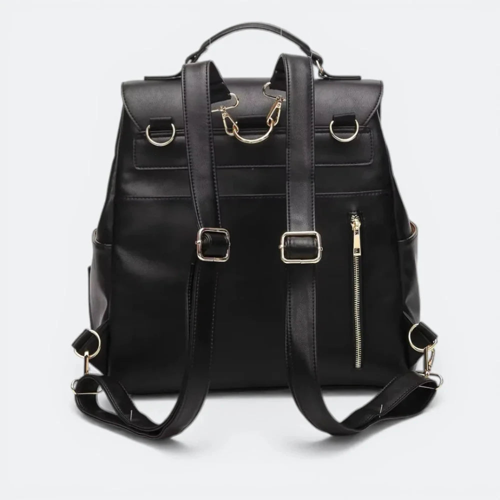 Sac à Dos à Langer en Cuir Sable Rosé - | AïtaVia