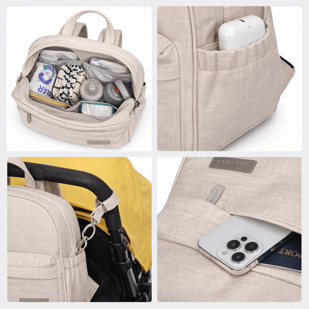 Sac à Dos à Langer Imperméable Gris Fumé - | AïtaVia
