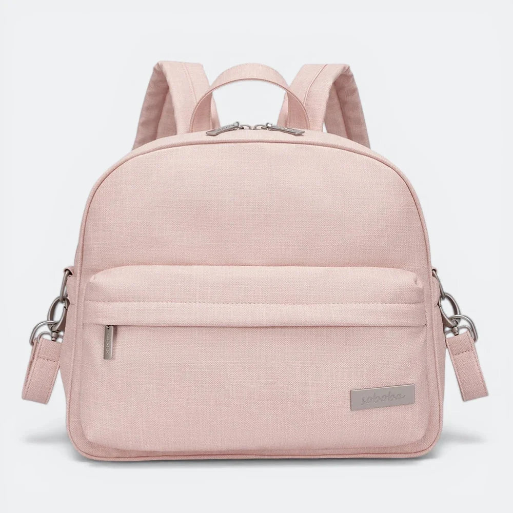 Sac à Dos à Langer Imperméable Taupe Rosé - | AïtaVia