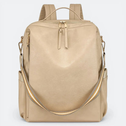 Sac à Dos Bandoulière Cuir Femme Beige - | AïtaVia