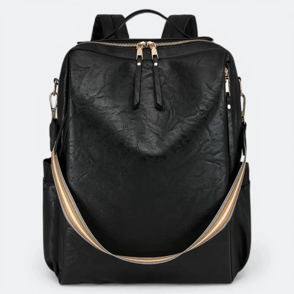 Sac à Dos Bandoulière Cuir Femme Noir - | AïtaVia