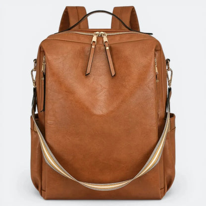 Sac à Dos Bandoulière Cuir Femme Orange Cuivré - | AïtaVia