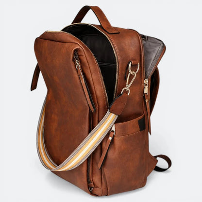 Sac à Dos Bandoulière Cuir Femme Vert Grisé - | AïtaVia