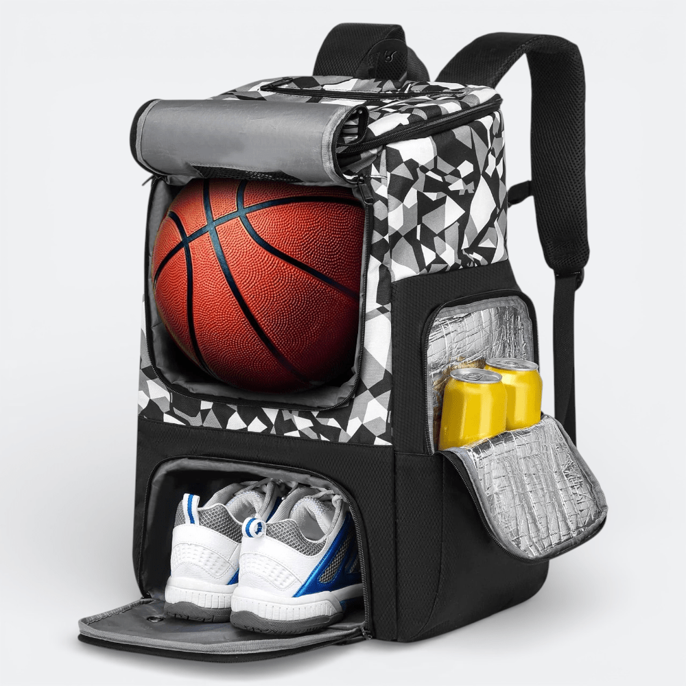 Sac à Dos Basket Ball Mosaïque Noir & Gris - | AïtaVia